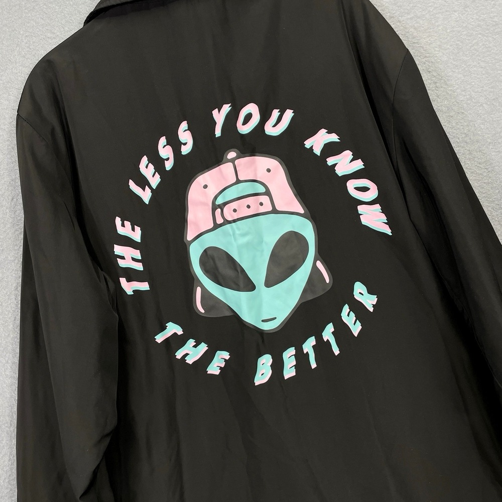 Eighty Eight Brand Men's Windbreaker Snap Jacket Large Retro‎ Trippy Alien Punk